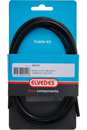 ELVEDES rem buitenkabel 1800mm incl. 2 ferrules zwart - Spoedlevering